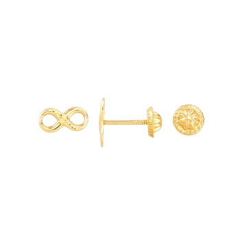 14kt Baby Infinity Screw Back Stud Earrings